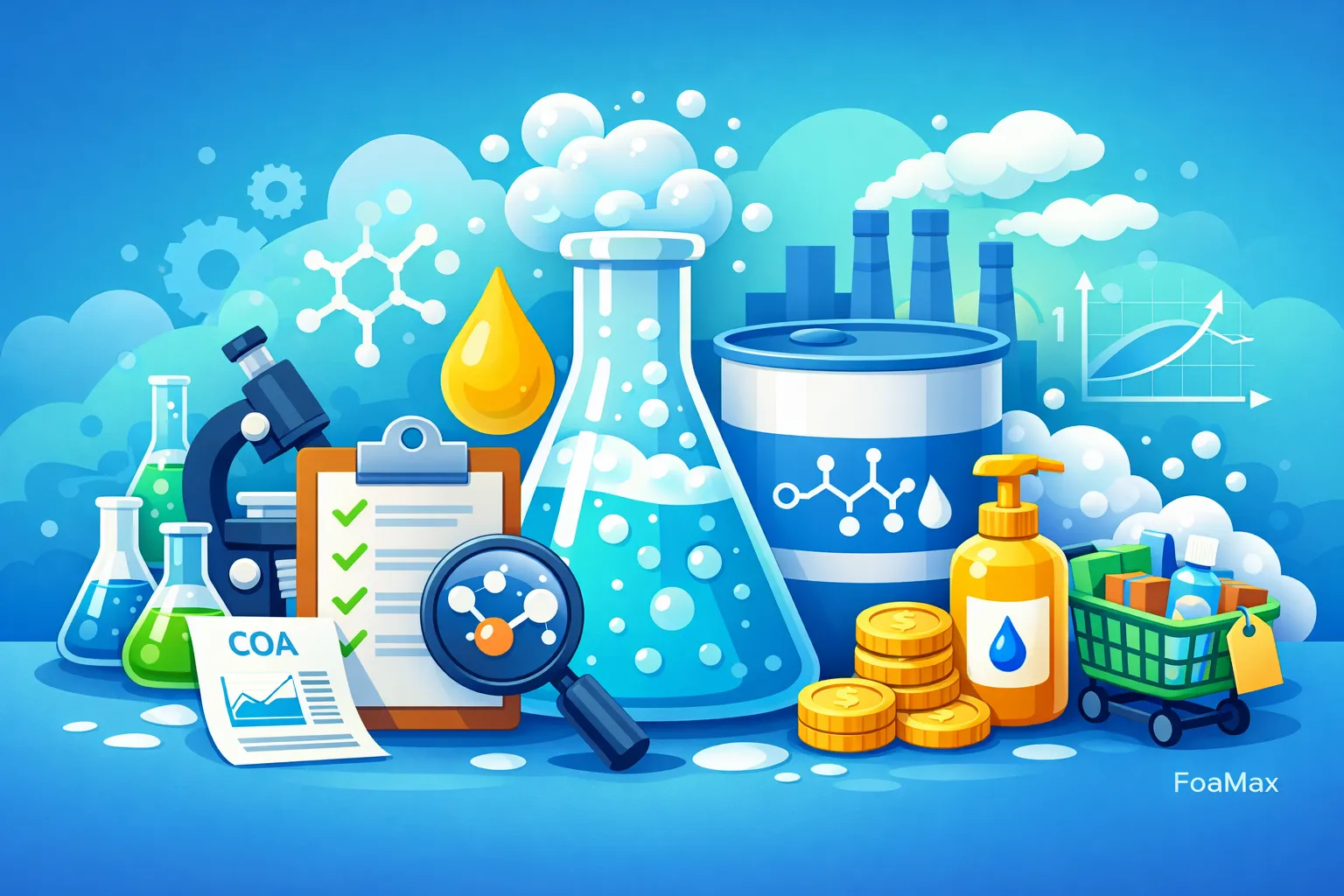 خرید تگزاپون SLES با نمایش مفاهیم فرمولاسیون شوینده، مشخصات فنی، COA و کاربرد صنعتی در تولید شامپو و مایع دستشویی