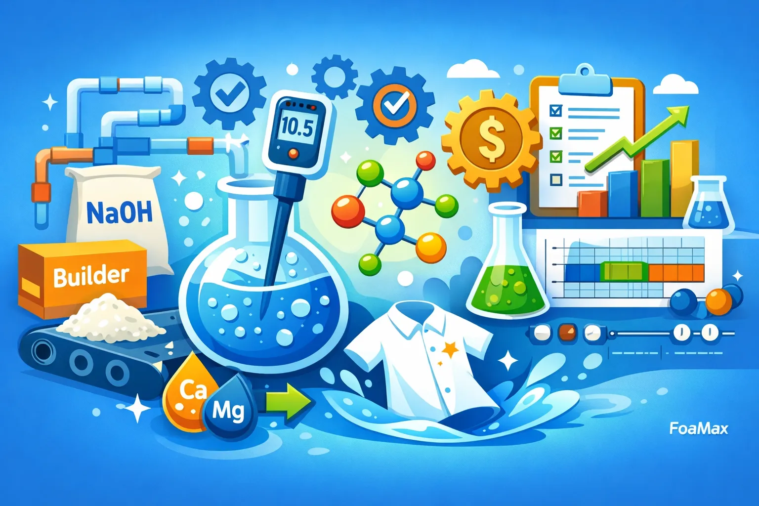 طراحی سیستم قلیایی در شوینده‌ها | راهنمای مهندسی انتخاب قلیا و Builder