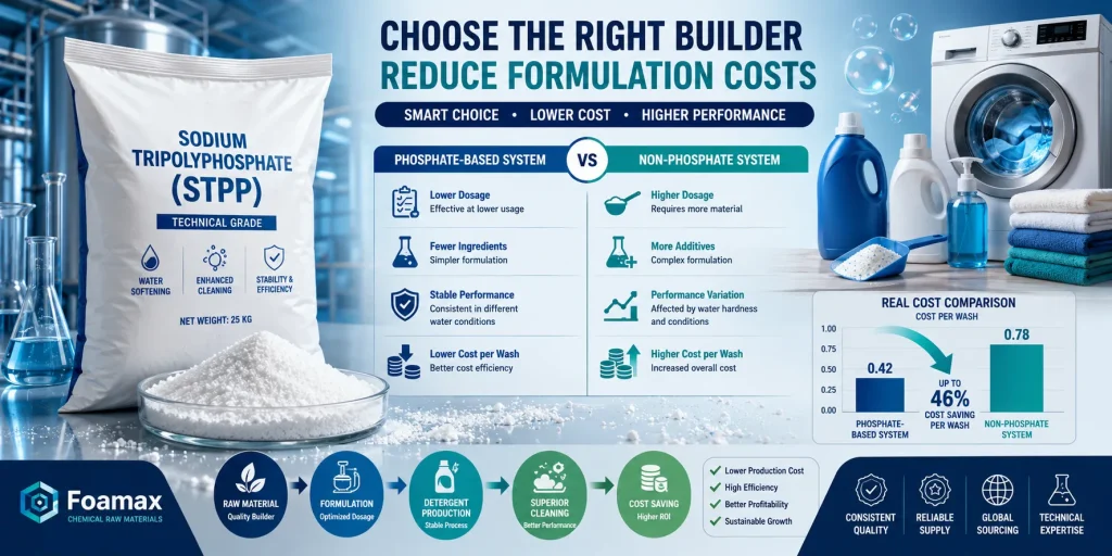 انتخاب Builder مناسب برای کاهش هزینه فرمولاسیون شوینده و بهینه‌سازی Cost per Wash در تولید مواد شوینده