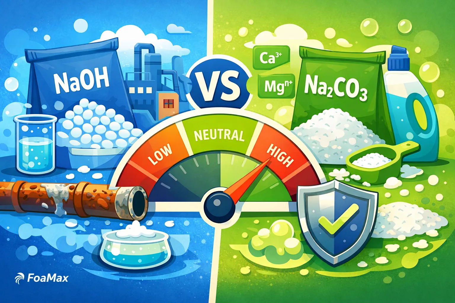 مقایسه سود پرک و کربنات سدیم در شوینده‌ها | تحلیل مهندسی انتخاب قلیا