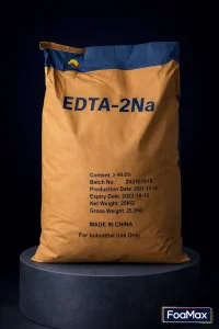 پودر EDTA دی‌سدیم (EDTA-2Na) و (EDTA-4Na)با خلوص 99 درصد در کیسه 25 کیلویی، عامل کلاته‌کننده برای صنایع شوینده، تصفیه آب و فرآیندهای شیمیایی