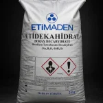 کیسه ۲۵ کیلویی بوراکس دکاهیدرات (Borax Decahydrate)؛ ماده اولیه مورد استفاده در صنایع شوینده، شیشه، سرامیک و سایر صنایع شیمیایی