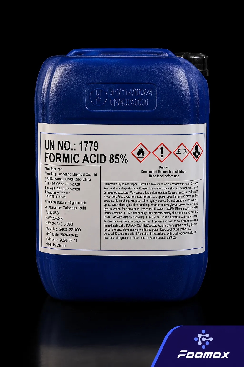 گالن اسید فرمیک (Formic Acid 85%) گرید صنعتی؛ ماده اولیه مورد استفاده در صنایع چرم، نساجی، دام و طیور، لاستیک و سایر صنایع شیمیایی