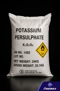 کیسه پتاسیم پرسولفات (Potassium Persulfate) گرید صنعتی؛ عامل اکسیدکننده مورد استفاده در صنایع پلیمر، الکترونیک، تصفیه آب و سایر صنایع شیمیایی