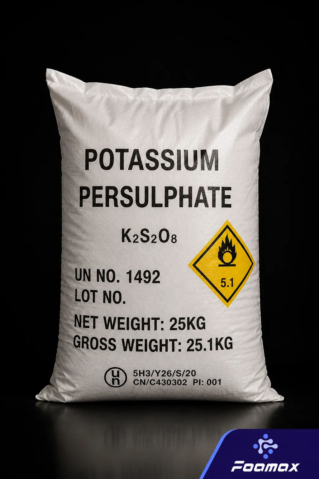 کیسه پتاسیم پرسولفات (Potassium Persulfate) گرید صنعتی؛ عامل اکسیدکننده مورد استفاده در صنایع پلیمر، الکترونیک، تصفیه آب و سایر صنایع شیمیایی