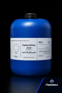 گالن ۲۰ لیتری اسید هیدروکلریک (HCl) صنعتی با بسته‌بندی آبی – فومکس شیمی